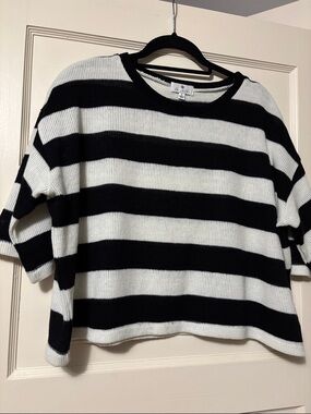Socialite Black & White Striped Knit Top
